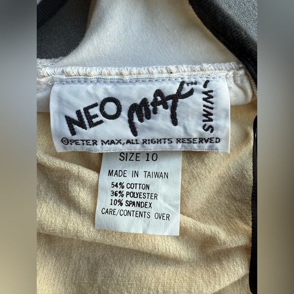 NWOT RARE VINTAGE DEAD STOCK PETER MAX NEO MAX SWIM SUIT SIZE 10. - Picture 5 of 14